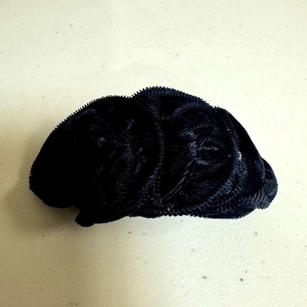 Black Velvet Hair Bow Clip Barrett Girl Accent Accessory Spring Dance Party Cute